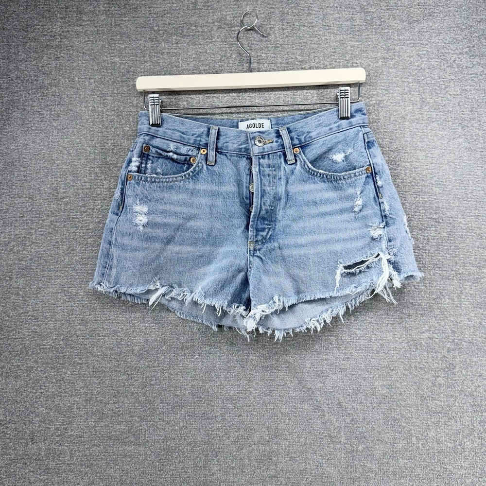 Adolde Parker Cut Off Jean Shorts Women Size 25 Blue Distressed Bohemian